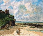 Gustave Courbet The Beach at Saint Aubin sur Mer oil painting on canvas